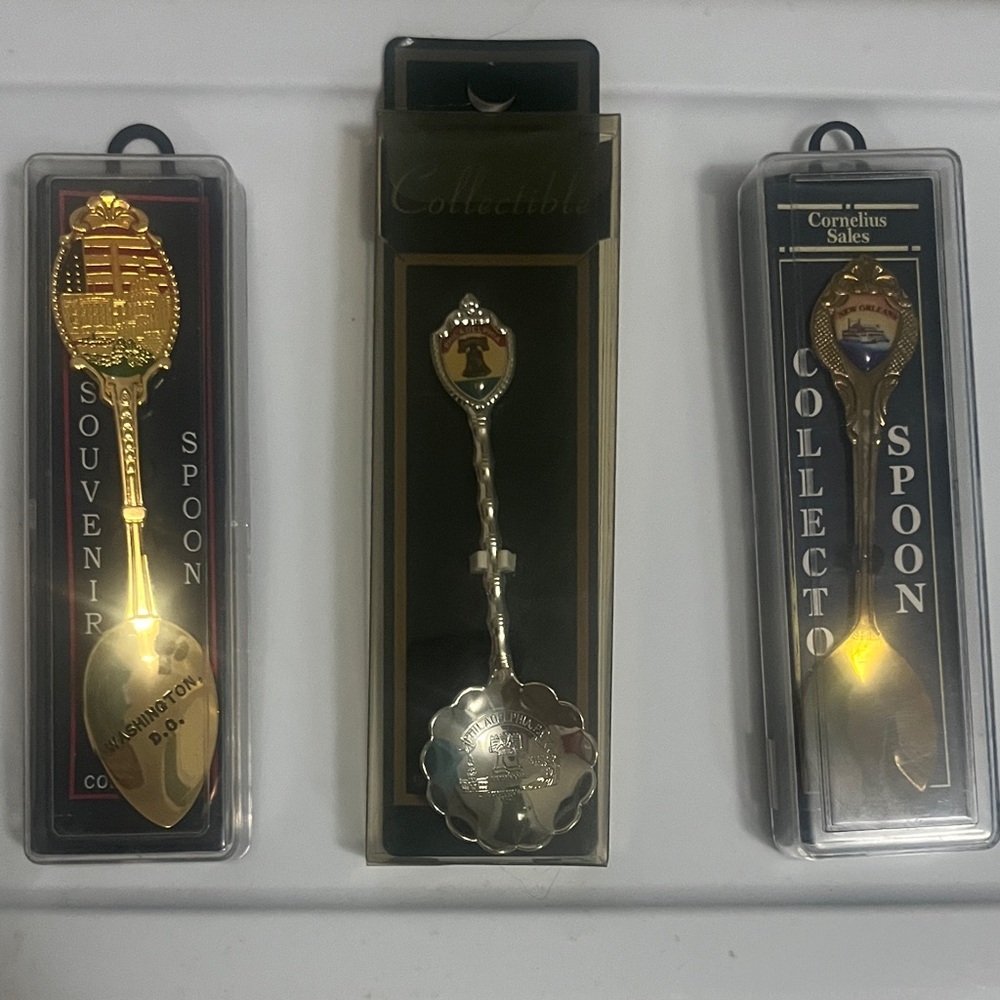 Souvenir Collectible Spoons – Washington D.C., Philadelphia & New Orleans